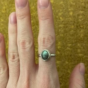 Sterling silver ring with stunning green gemstone